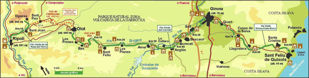 Ruta del Carrilet, Girona