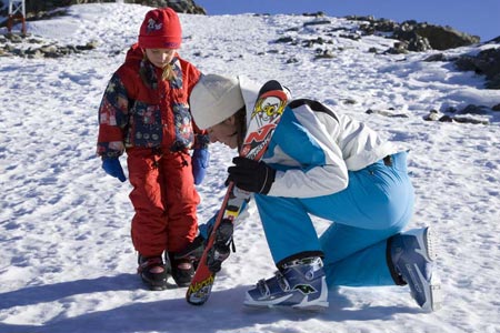 Escoger esquis para niños