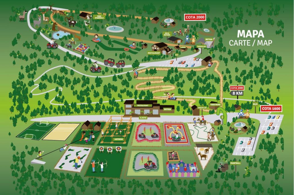 Mapa Naturland Andorra: Parque de aventura